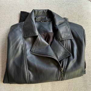 Chico’s Faux Leather Cropped Moto Jacket (Large)